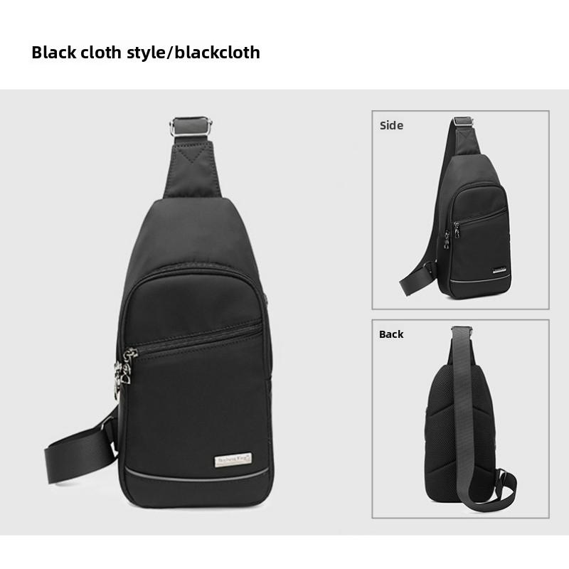 Men s Crossbody Bag Lightweight and Fashionable Business Oxford Cloth Small Chest Bag with Adjustable Shoulder Strap чёрный