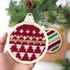 Runde Holz-Kreuzstich-Dekorations-Kits für DIY-Weihnachtsbaumschmuck