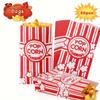 200 sztuk Popcorn Favor Bags Red Striped Candy Paper Bags Nugat Biscuit Bread Toast Bags For Movie Birthday Party Snacks Towary Bag