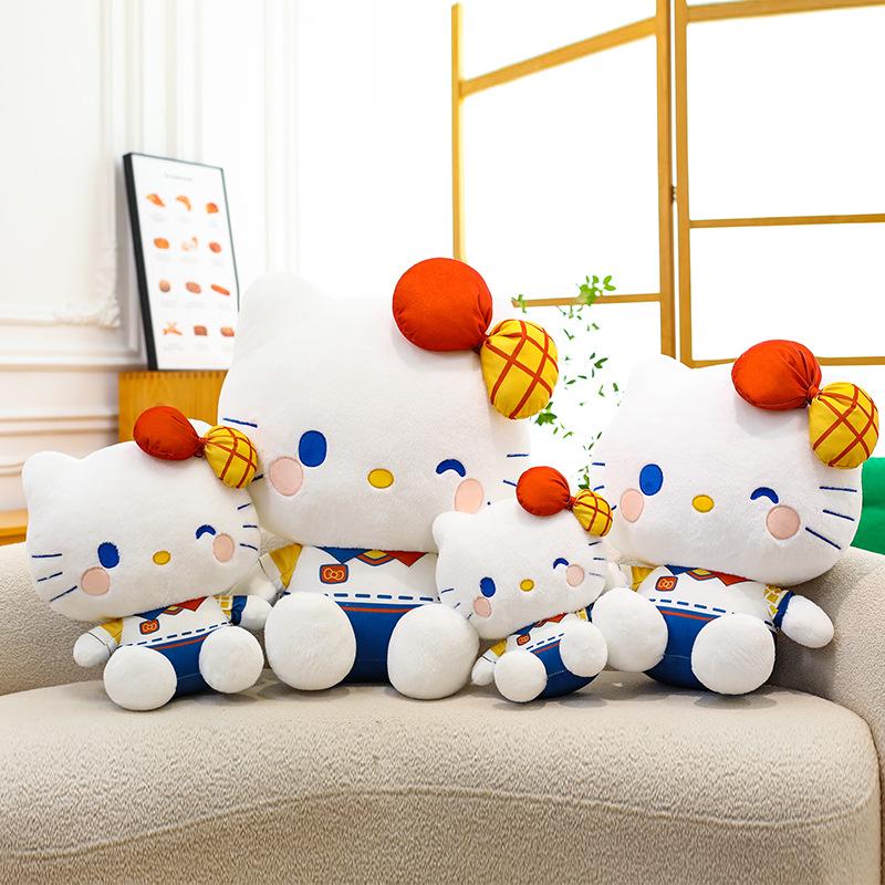 Peluche Gatto KT Stile Giapponese con Occhi Lampeggianti - Carina Statuetta Cartone Animato