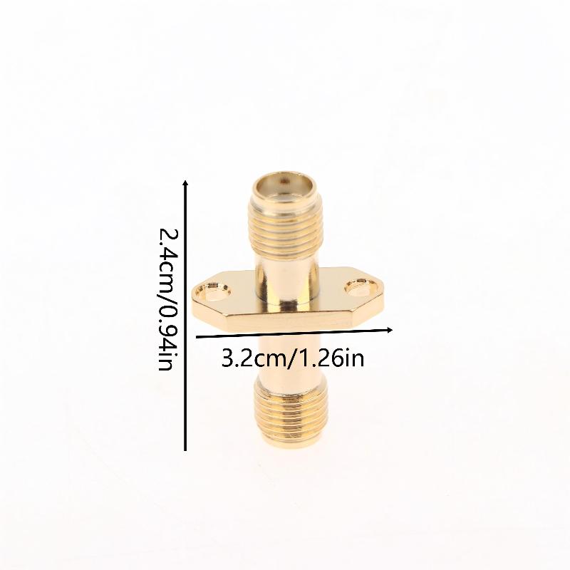 

SMA Female to Female Adapter 2 Hole Panel Flange RF Coaxial Connector for Laboratory Test Measurement Instruments Setup