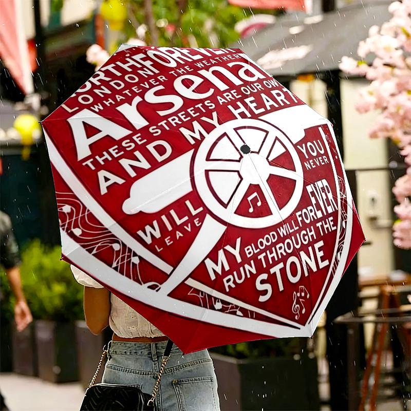 Arsenal F.C Print Umbrella Automatic Opening/ Closing - Portable Foldable Design - Daily use for Travel/Outdoor - Gift for Birthday