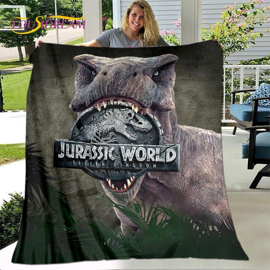 New Cartoon Jurassic Park Blanket,Flannel Blanket Throw Blanket,Soft Warm Blanket for Living Room Bedroom Beds Sofa Decor Gift