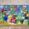 Mario Bros Cartoon Backdrop Classic Game Kids Birthday Party Decor Baby Shower Supplies Boys Photo Background Props