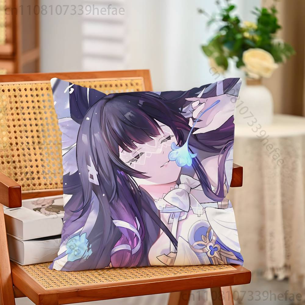 Genshin Impact Columbina Pillow Case Plush Pillow Cases Home Decoration Pillow Cover for Sofa Bed Chair Living Room
