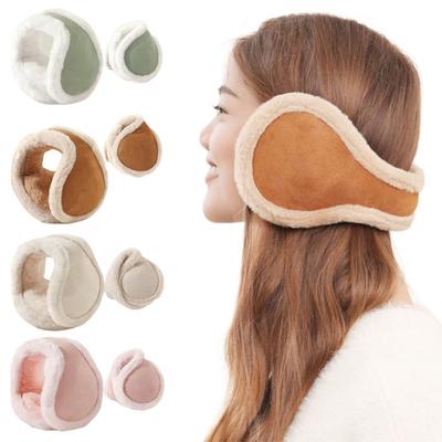 Peluş Kulaklıklar Düz Renk Kış Sıcaklığı Katlanabilir Peluş Kulaklıklar Esnek Ayarlanabilir Kafa Bandı ile Soğuk Hava Kulak Koruyucular