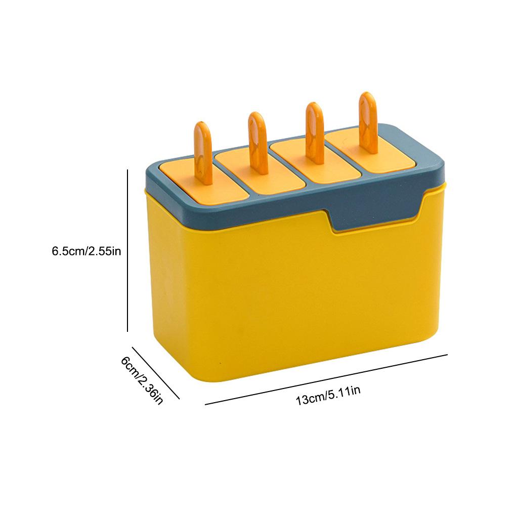 Ice Cream Mold 4 Cavity Silicone Dessert Handmade Homemade Making Mould Washable Juice Freezer Maker Household Bar Supply