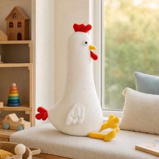 Chick Plush Pillow, Long Body Stuffed Animal for Sleeping, Soft Body Pillow for Adults, Removable Hugging Toy for Bed