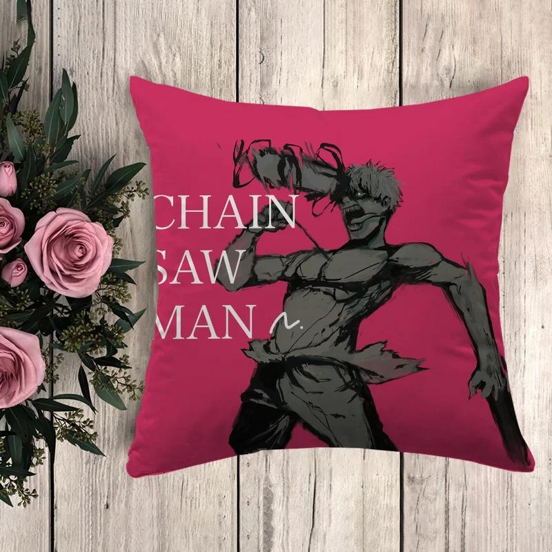Anime Pillow Chainsaw Man Decorative Pillowcases  Sofa Cushions Cushion Cover  Pilow Cases Throw Pillows Fall Decor