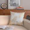 Pack of 2 Throw Pillow Covers 18x18 Inch for Couch Bed Sofa,Throw Pillow Covers with Gold Leaves Feather, Modern Bedroom Living Room Home Decor