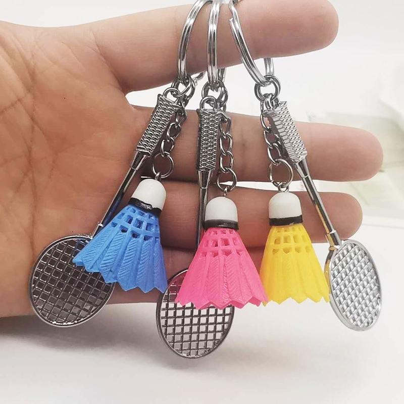 Badminton for Key Ring Charm Decors, Sports Lovers Creative Badminton Bat Cu
