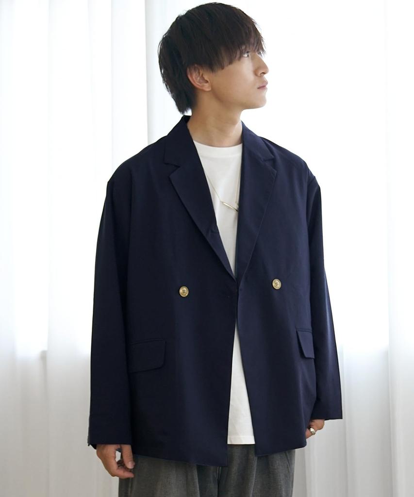 Stretch Loose Tailored JKT Tailored Jacket Thin Oversize Big Silhouette Light Outerwear Minority M Navy [Sam Diff] Men's (1)