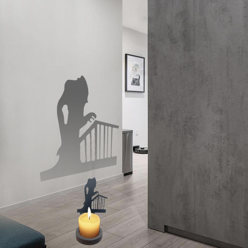Nosferatu Candle Shadow Metal Halloween Horror Candle Holder Halloween Devil Shadow Candelabra Spooky Halloween Candle Holder