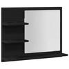 VidaXL Bathroom Mirror Black Oak 60x10.5x45cm Engineered Wood, Mirror, Vanity Mirror, Hanging Mirror, 862546