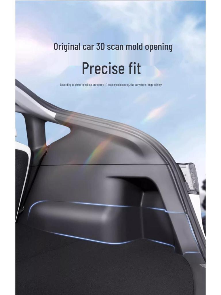 Tesla Model Y Trunk Side Panel Suede Pad Interior Modification