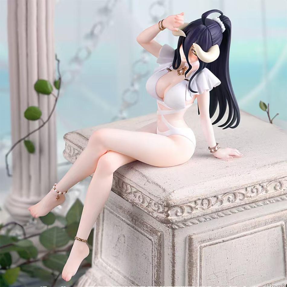 Overlord Figures Albedo Anime Figure Sexy Girl Swimsuit Sitting Figurine Model Pvc Statue Doll Collection Decoration Toys Gifts