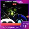 Hot 2025 New Led Car Cup Drink Holder Logo Light USB Charging Luminous Coaster For Volkswagen Sagitar GTI Polo Passat R-Line Jet