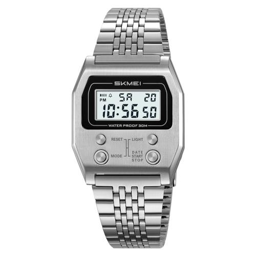 [JULIUS] JULIUS Унисекс Ретро Квадратные Цифровые Часы 2460 2460-SILVER