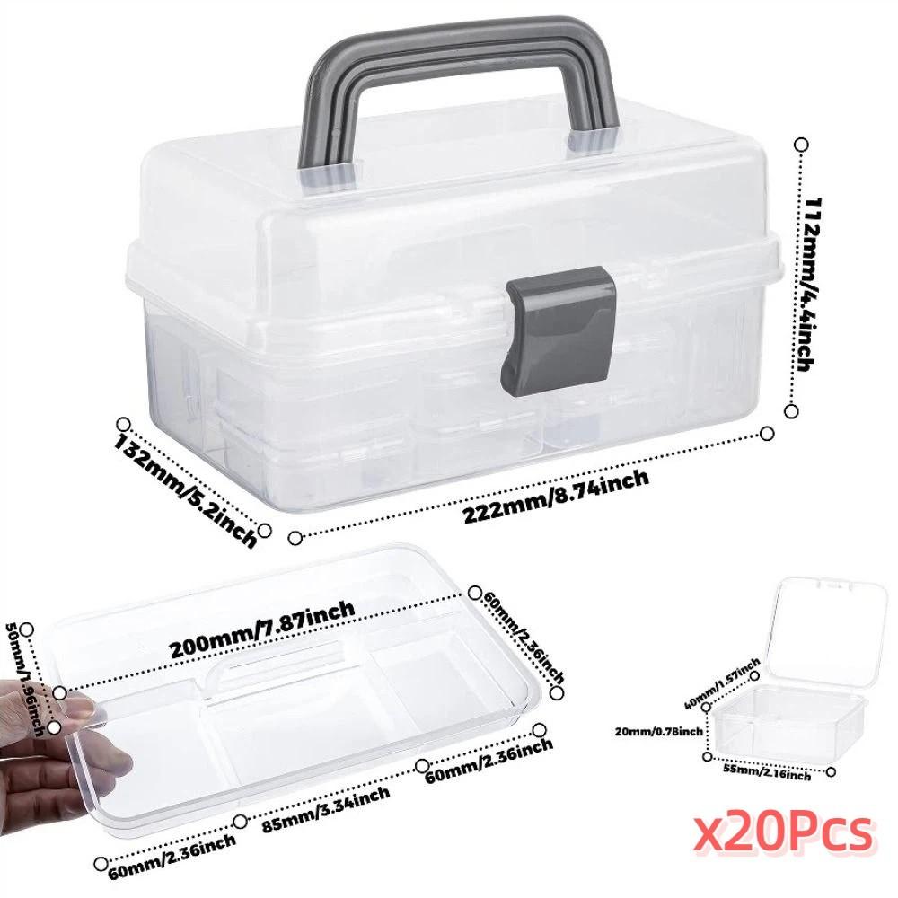 Clip Closure Fuse Beads Organizer Large Capacity Craft Storage Tool Box DIY