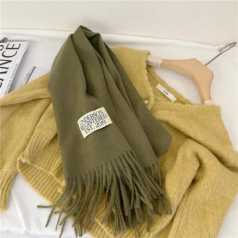 Lilla er veldig bra for å matche det nye ensfargede imiterte kashmirskjerfet høst og vinter fra Dongdaemun, Sør-Korea