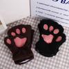 Cute Chic HOT Cat Warm Claw Women Fluffy Plush Winter Fingerless Bear Paw Gloves