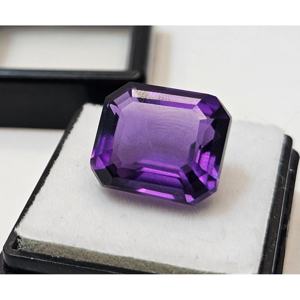 Emerald Cut Natural Amethyst Purple 11-12 Ct Beautiful Loose Gemstone