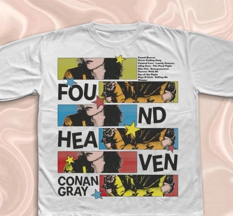 Conan Gray Shirt, Conan Gray Merch Gift For Fans Found Heaven Concert T-Shirt M