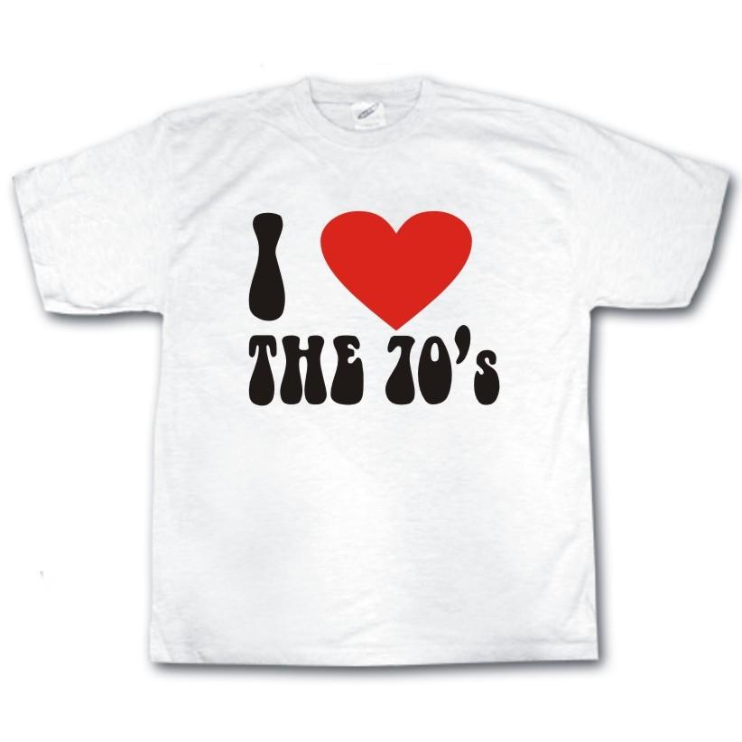 I Love The 70's Retro Disfraz Camiseta Graciosa SM-XXXL