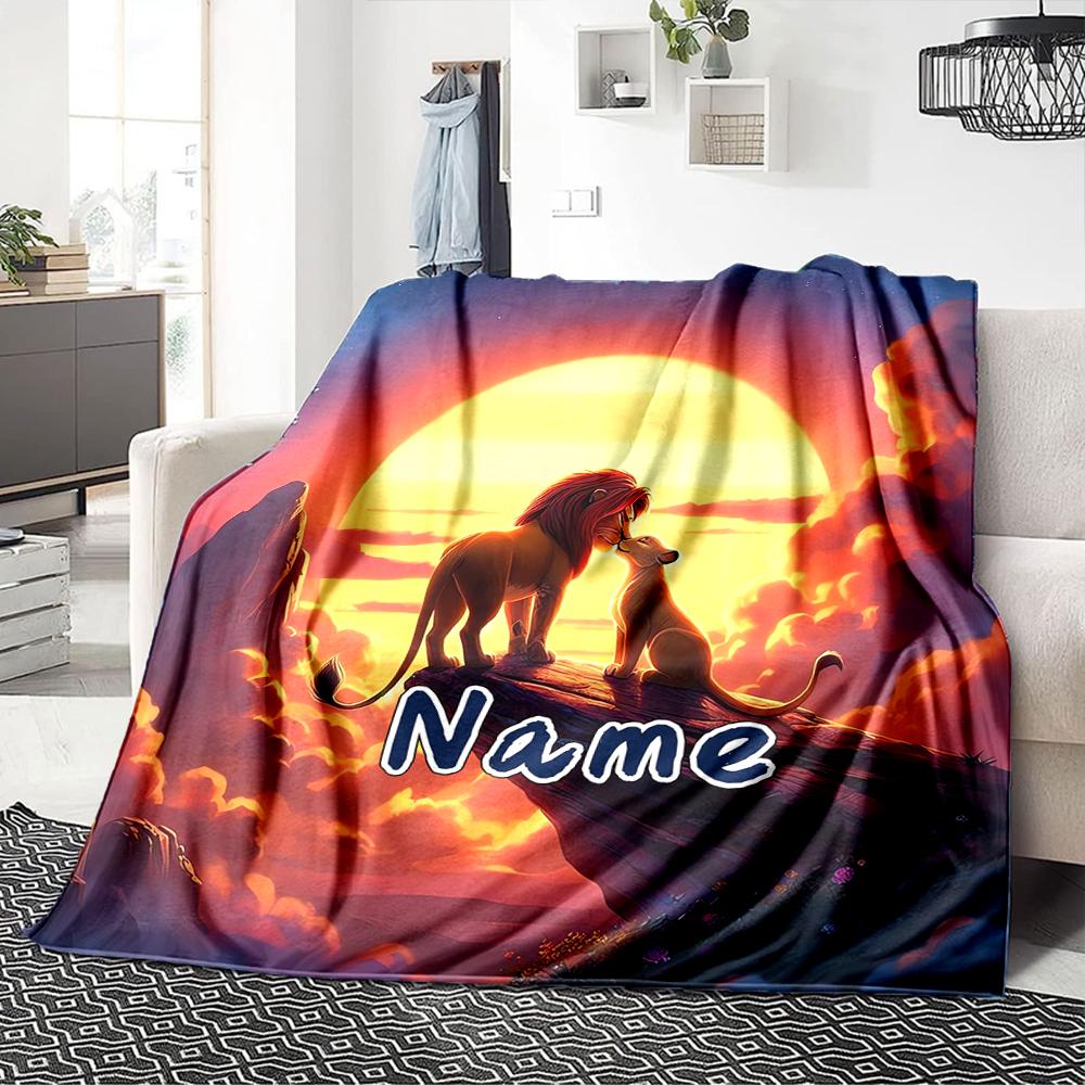 Custom Name "Simba's Journey" blanket for Couch & Bed, Plush Cozy Fuzzy Blanket Super Soft & Warm Blankets for Fall and Winter. 0908449