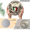 2D Flat, 1pc Caffe 7.87X7.87Round Aluminum Sign, Rome Landmarks Round Aluminum Sign, Italian Coffee Metal Tin Sign - European Style Rustic Metal Wall
