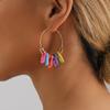 Simple Large Circle Geometric Earrings, Painted Colored Shells, Ethnic Style Exaggerated Earrings