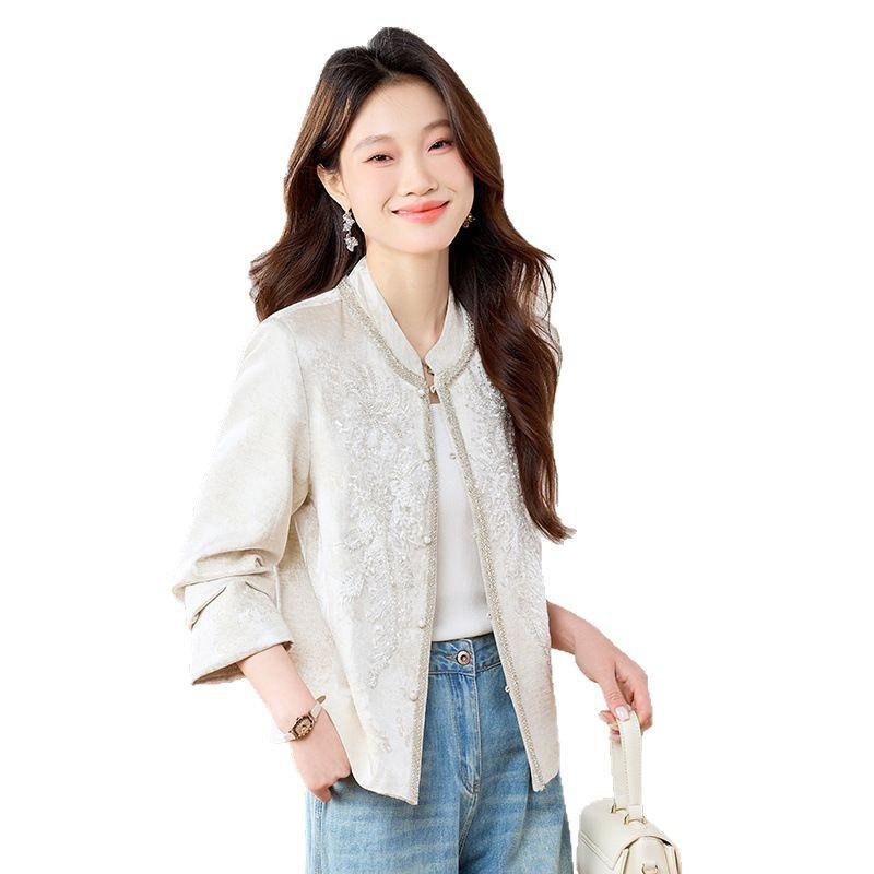 Short coat women's spring and autumn new popular embroidered coat top