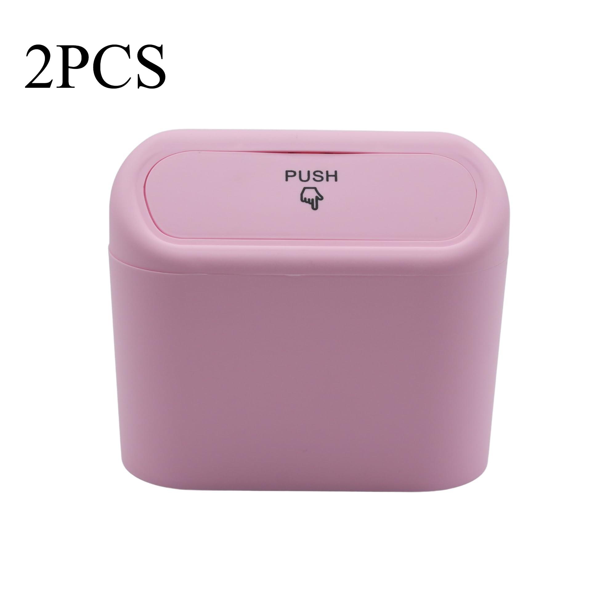 

2PC Mini Car Trash Cans,Portable Hanging Small Car Trash Can/Suitable for Office, Home рожевий