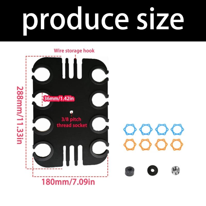 8 Slot Microphones Stand Holder Tray For Studio Recording Stage Performances Of Carbon Steel