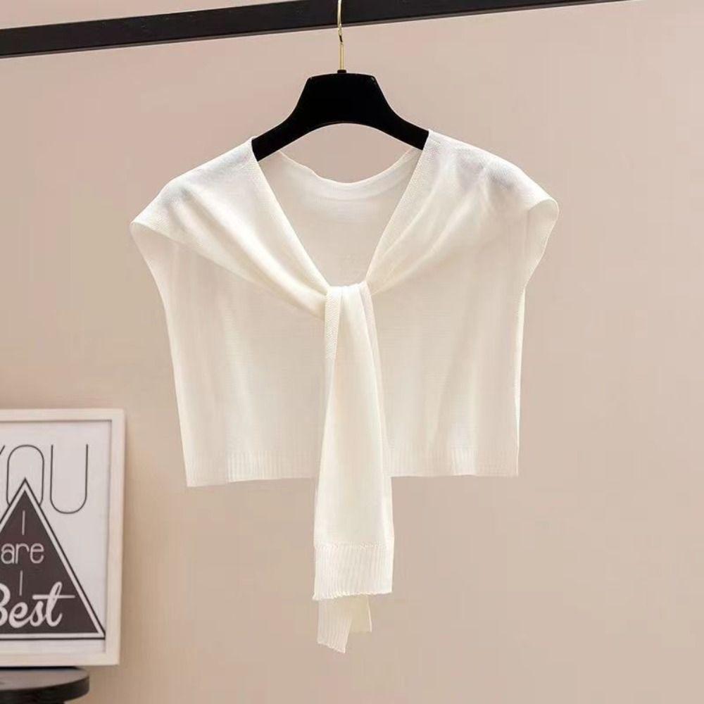 Cloak Knitted Shawl Cape Knitted Scarf Elegant Fake Collar  Scarf Accessories