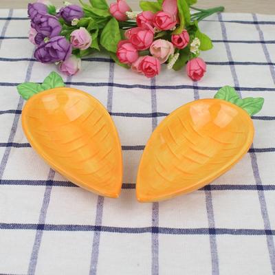 Bunny Feeder Hamster Lebensmittel Platte Katze Tablett Kleine Schüssel Karotte Geformt Keramik Pet Supplies Schalen Wasser Niedlich
