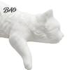 Sleeping Cat Figurine Cute Computer Monitor Decor, 3D Printed Screen TV Soft Atmosphere Statue Topper, Small Kitten Car Dashboard Ornament for