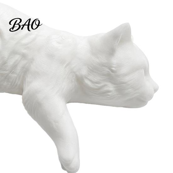Sleeping Cat Figurine Cute Computer Monitor Decor, 3D Printed Screen TV Soft Atmosphere Statue Topper, Small Kitten Car Dashboard Ornament for