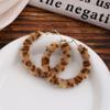 Autumn And Winter Maillard Flocking Simple Earrings, Hong Kong Style Leopard Print Light Luxury High-End Feeling Showing Small Temperament Earrings