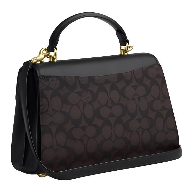 Coach Eliza Handtasche aus Kunstleder, Umhängetasche Groß Damen Schwarz CW012-IMXAQ