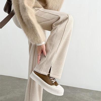 Winter New Velvet Thickened Loose Straight Hip-covering Casual Trousers