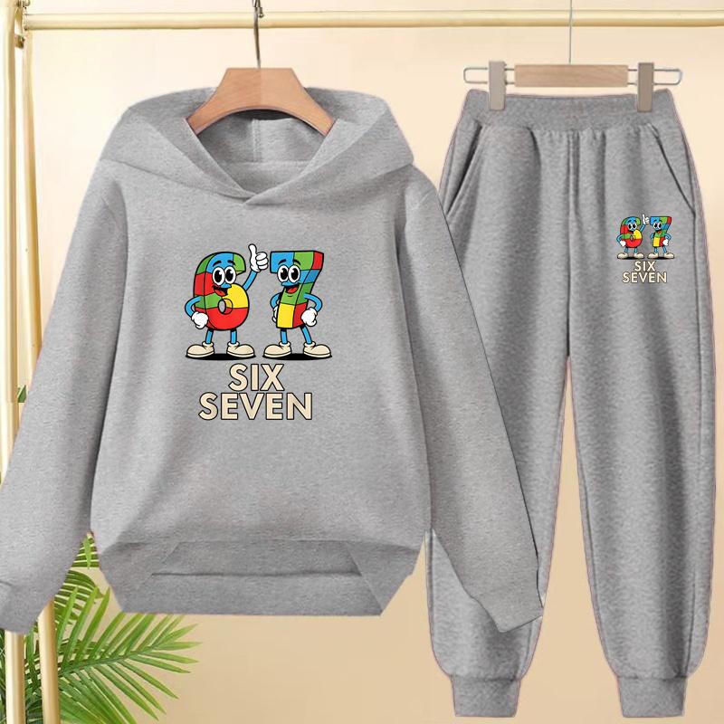 Set Autunnali e Invernali per Bambini e Bambine dai 3 ai 12 Anni, 67 Felpe Sportive Cartoni Animati, Pantaloni Lunghi e Affascinanti Pullover con Cappuccio
