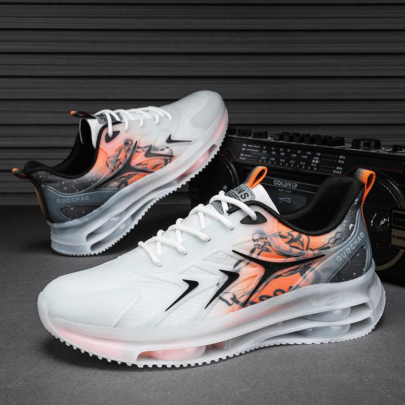 New large size breathable shock absorption comfortable soft wear-resistant running shoes men's mesh casual sports shoes