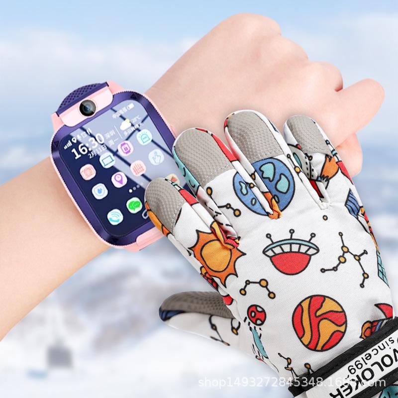 Winter Ski Gloves: Warm, Fleece-Lined, Windproof & Waterproof for Kids, Women, and Men - Perfect for Cycling