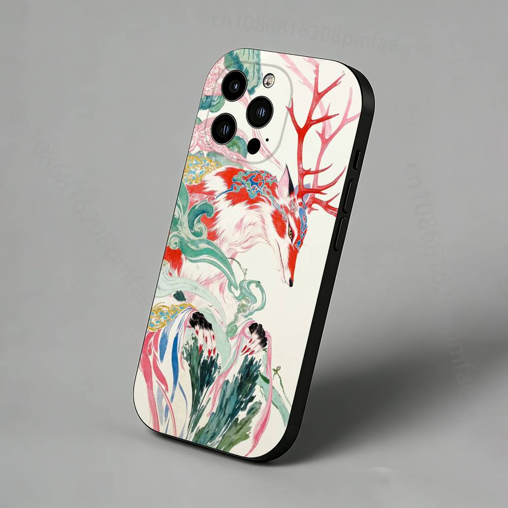 

Guardian Beasts of Chinese Mythology iPhone Case For 16,15,14,13,12,11 Pro,Max,Plus,X,XS,XR,SE,Mini Back Protector Cover iPhone16