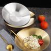 304 Stainless Steel Pasta Plate Deepened Fruit Dish Korean Salad Bowl  Kitchen Tableware