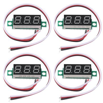 4 Stück Digitales Mini-Digitalvoltmeter 0,28 Zoll Dreileitig 0-100V Digitales Voltmeter Messgerät Tester LED-Anzeigefeld Voltmeter