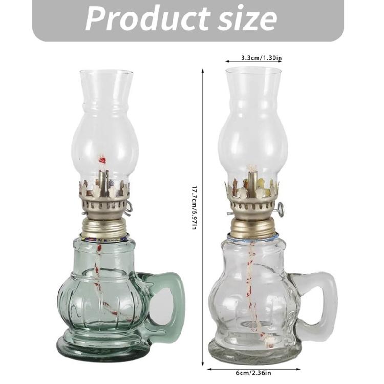 Candele ad Olio in Vetro Ricaricabili Stili Tornado Portacandele Riutilizzabili Candela Liquida Lanterna da Esterno/Interno Regalo