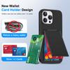 New Luxury Solid Color Matte Wallet Card Slot Bracket Phone Case For iPhone 16 Pro Max 14 11 12 13 15 Pro Max Bumper Back Cover