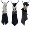 Choker Long Necktie Black Shirt Tie Retro Bow Tie  Women